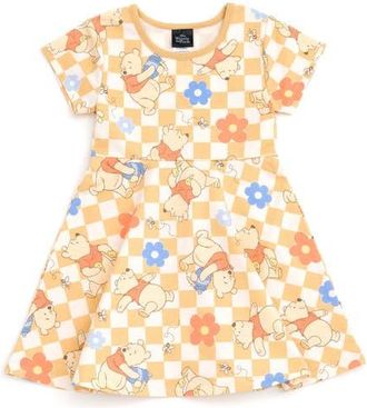 Disney Short Sleeve Skater Dress in Winnie The Pooh Yellow at Nordstrom, Size 18M