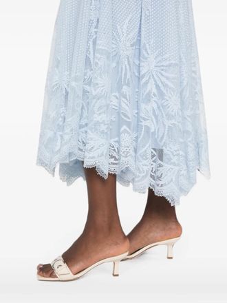 Fabiana Filippi Womens Lace-Trimmed Pleated Midi Skirt Ss26 W