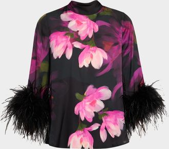 Emanuel Ungaro Theo Floral Stretch-Silk Georgette Blouse