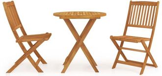 vidaXL 3 Piece Folding Garden Dining Set Solid Acacia Wood Vidaxl