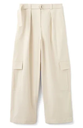 Mango Belted Cargo Pants in Beige at Nordstrom, Size 2