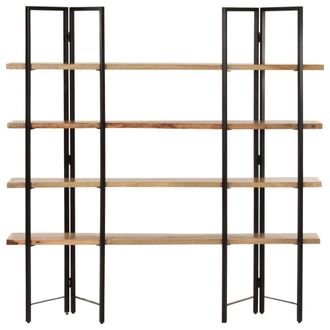 Berkfield Home 4-Tier Bookcase 160x35x160 cm Solid Mango Wood in Brown | Size: 160 x 35 x 160 cm