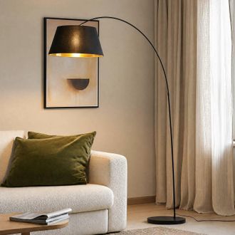 Lindby L&aacute;mpara De Pie esti En Negro Textura, Tela, Tejido, Seda - Lindby