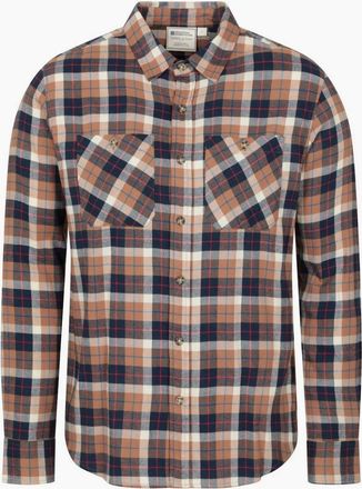 Mountain Warehouse Mens Mountain Warehouse Mens Maine Flannel Long-Sleeved Shirt - Brown - Size: 42/Regular