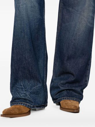 Haikure Wide-Leg Whiskered Denim Jeans - Blue