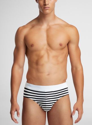 Le 31 Mens Nautical stripe brief TENCEL TM modal organic cotton