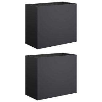 vidaXL Macetero De Jard&iacute;n 2 Uds. Negro 60 X 30 X 40 Cm Vidaxl