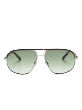 Tom Ford Eyewear Occhiali da sole con effetto tartarugato Maxwell - Marrone