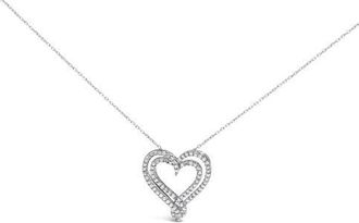 House of Brilliance Sterling Silver 1/2 Cttw Diamond Heart Pendant Necklace at Nordstrom