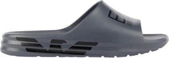 Emporio Armani Logo Print Claquette - Heren - Sandalen - Zwart - 41 EU - Schoenen