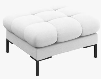 BLOOMINGLOFT Design Hocker Mamaia Strukturstoff - Beine Schwarz