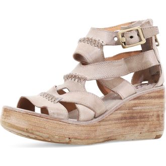 A.S.98 Norman Platform Wedge Sandal in Bone at Nordstrom, Size 10.5-11Us
