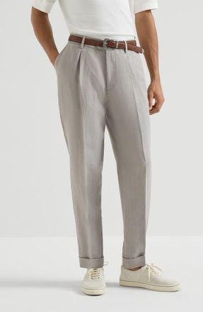 Brunello Cucinelli Gabardine garment dyed trousers in Khaki at Nordstrom, Size 62 It
