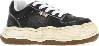 Miharayasuhiro Unisex Black Leather Oliver Sneakers