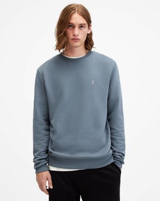 AllSaints Cotton Raven Crew Neck Ramskull Sweatshirt, Size: XS