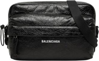 Balenciaga Pre-owned Explorer Leren Schoudertas - Heren - Vintage Schoudertas - Zwart - ONE Size - Leer - Vintage