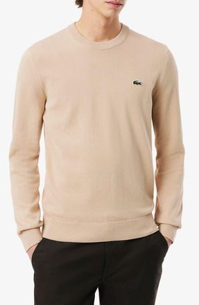 Lacoste Solid Cotton Jersey Crewneck Sweater in Viennese at Nordstrom, Size 3