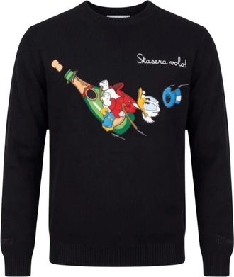 MC2 Saint Barth Heron Light Sweater - Heren - Ronde hals truien - Zwart - XL - Wol - Truien & Vesten