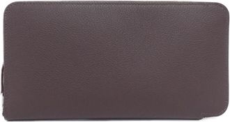 Herm&egrave;s Celeste Mocha Silk Long Wallet (Bi-Fold) (Pre-Owned)