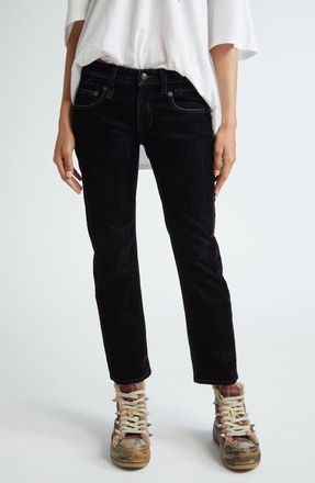 R13 Straight Leg Jeans in Flocked Black at Nordstrom, Size 27