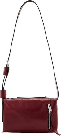 AllSaints Alba Shine Leather Crossbody Bag in Garnet Red at Nordstrom