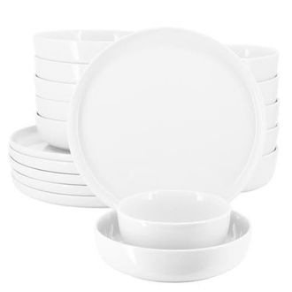 Elama Duncan 18 Piece Porcelain Dinnerware Set in White at Nordstrom