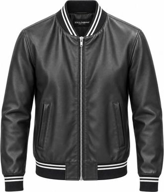 Dolce & Gabbana Bomber in finta pelle - - Jackets - Uomo - Nero - L