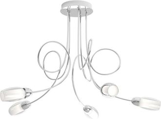 Top-Light Top-light - Plafoniera Contemporanea Feeling Net Metallo Cromo Vetro Trasparente 5 Luci G9