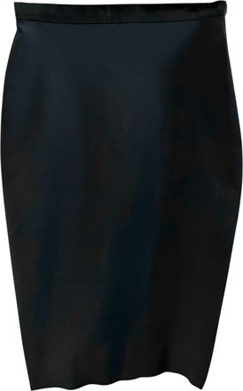 Lanvin Pencil Skirt in Navy Blue Polyamide