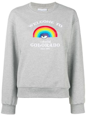 Chiara Ferragni rainbow print sweatshirt - women - Cotton/Polyester - S - Grey