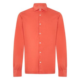 Fedeli Shirt met lange mouwen - Heren - Casual Overhemden - Oranje - L - Katoen - Overhemden