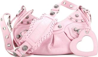 Balenciaga Le Cagole Giant Studs Shoulder Bag Leather XS hobo bag - Roze