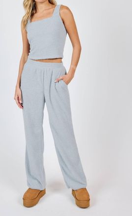 Sadie & Sage Mind You Cozy Wide Leg Pant In Skyway