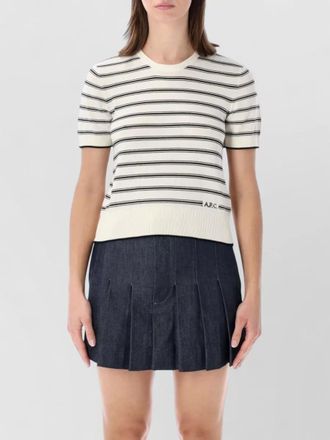 A.P.C. knit top short sleeves stripe pattern