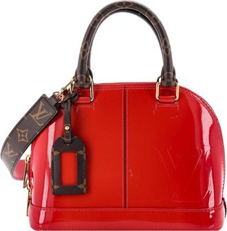 Louis Vuitton Red Vernis & Monogram Canvas Alma Bb (Authentic Pre-Loved)