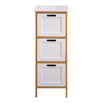 Mobili Rebecca Mobili Rebecca - Rebecca Mobili C&oacute;moda De Ba&ntilde;o 3 Cajones Madera Mdf Blanco Bambu