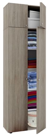 VCM Armario De Madera Armario Con 6 Compartimentos Y Puertas Giratorias Ampliable Dimensiones Aprox. 70 X Al. 218 X T. 40 Cm - Vandol (sonoma Roble (s&auml;ger