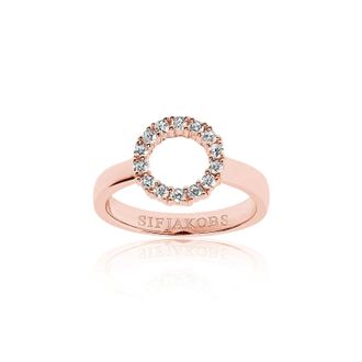Sif Jakobs Jewellery Ring Biella Piccolo - 18k rose gold plated with white zirconia (50)