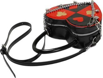 Generic Creative Poker Print Heart Bag for Women, Stylish Chain Crossbody Top Handle Bag