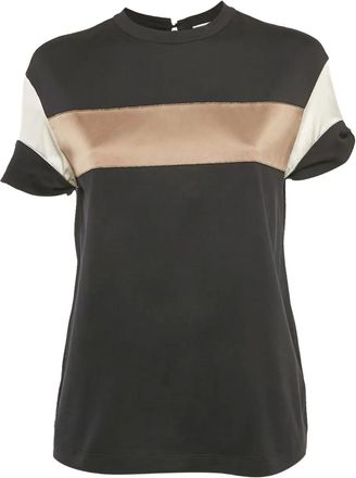 Brunello Cucinelli Katoenen blouse met moniliketting - Zwart