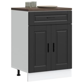 Berkfield Home Kitchen Base Cabinet&not;Porto Black Engineered Wood