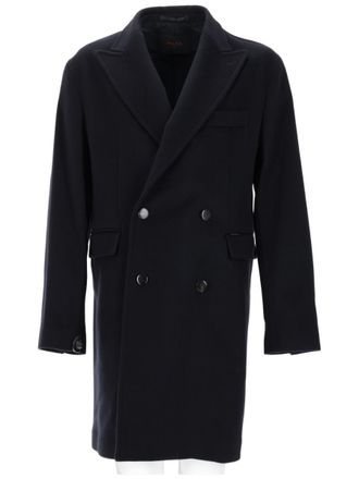 Palt&ograve; Double-Breasted Wool Blend Coat with Tailored Fit