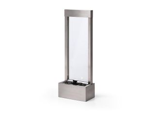 Vente-Unique Fuente de exterior de acero inoxidable y vidrio con LED - Alt. 108 cm - Plateado - PANGA