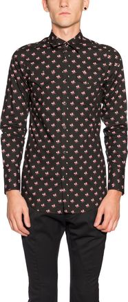 Dsquared2 Mens Patterned Western Shirt - Black Metal - Size EU 50 (Mens)