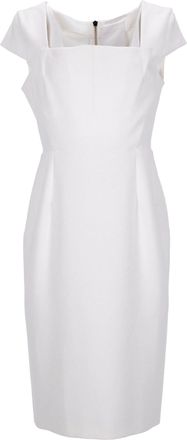 Roland Mouret Roland Mouret Jeddler Square-Neck Crepe Sheath Dress in White Polyester