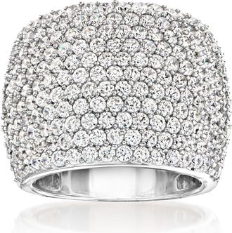 Ross-Simons Pave CZ Wide Ring in Sterling Silver