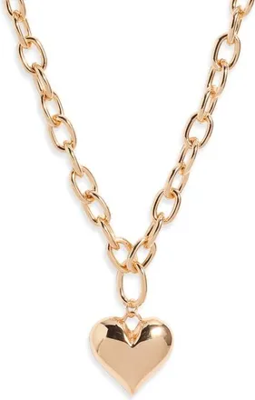 Open Edit Puffy Heart Chain Necklace in Gold at Nordstrom
