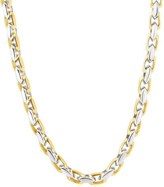 Pompeii3 Mens Round 14k White Gold 6mm Link Chain Bracelet 9