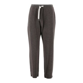 Brunello Cucinelli Dames, Broeken, Bruin, Maat: 2XS Wol