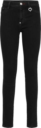 Philipp Plein Jeans, Dames, Zwart, W27, Katoen, Slim Fit Jeans